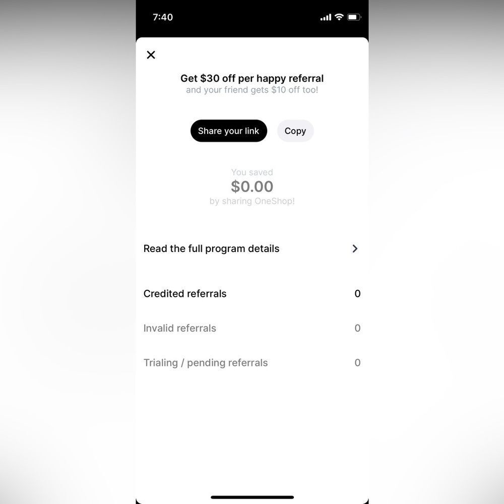 OneShop Referral Link